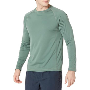 Camiseta de Natación Ergonómica de Manga Larga para Hombre, Verde Grisáceo, Protección Solar UPF 50+, Secado Rápido, Ajustada, de Alto Rendimiento - Product Image 1