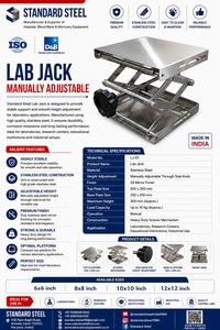 Plateforme élévatrice à ciseaux en acier inoxydable pour laboratoire, avec hauteur réglable, pour équipement de laboratoire de chimie - Product Image 3