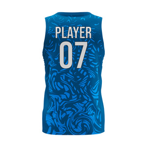 Maillot de basket-ball unisexe personnalisé, impression sublimée, évacuation de l'humidité, sans manches, col en V, vêtements de sport pour adultes - Product Image 6