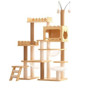 Torre per Gatti Moderna da 170 cm con Tiragraffi Rivestiti in Sisal, Albero per Gatti da Interno in Legno con Postazione Superiore, Confortevole Cuccia per Gatti - Product Image 4