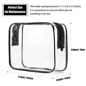 MODENGKONGJIAN Set di 3 Borse da Viaggio per Cosmetici Approvate TSA, Formato Quarto, Trasparenti, per Donna e Uomo - Product Image 1