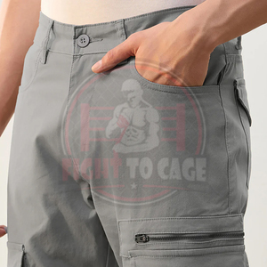 Pantalones Cargo para Hombre, Personalizados al por Mayor, Ligeros, Casuales, de Algodón, con Cintura Elástica Completa y Cordón Ajustable, 6 Bolsillos - Product Image 6