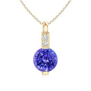 จี้เพชรแทนซาไนต์ธรรมชาติทรงโซลิแทร์พร้อมเพชรเม็ดใหญ่ ทอง 14k 18k สั่งทำพิเศษ งานแฮนด์เมด รับรองโดย IGI จี้แบบ OEM - Product Image 1