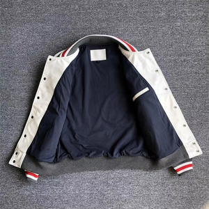 Chaqueta Varsity de Cuero Genuino de Alta Calidad para Hombre, Personalizable al por Mayor, con Mangas Estilo Letterman, Diseño de Béisbol - Product Image 1