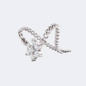 Pendentif en diamant rond brillant plaqué or 0,10 CTW certifié IGI, serti de griffes en forme de fleur, pour mariage, fiançailles, anniversaire, cadeau - Product Image 4