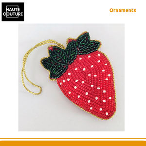Amazing Offer on Handmade 9cm Long Beaded Strawberry Festive <b>Hanging</b> <b>Ornament</b> with Custom Options from Indian Manufacturer - Product Image 4