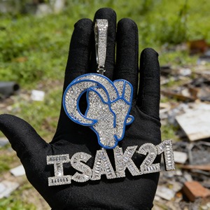 Iced Out Moissanite <b>Pendant</b> 925 <b>Silver</b> Rhodium Plated Hip Hop Style Charms Men's Everyday Wear <b>Pendant</b> Custom <b>Initial</b> <b>Pendant</b> - Product Image 4