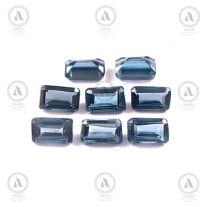 Topacio Azul Londres Natural, Gema Suelta de 5*3 mm, Corte Baguette, Topacio Azul Intenso, Calidad AAA, Gema Facetada para Joyería Fina y Anillos - Product Image 3
