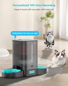 3.5L Automatic <b>Cat</b> <b>Feeder</b> for Two <b>Cats</b> with Stainless Steel Bowl and <b>Timed</b> Feeding - Product Image 5