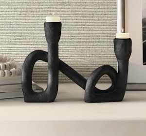 Candelabro negro moderno con forma elegante para decoración del hogar, acabado mate a precio asequible. - Product Image 4