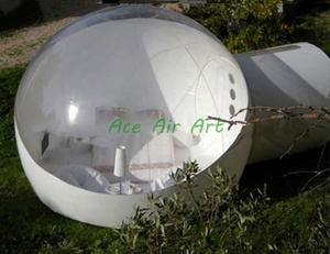 Tente <span class=keywords><strong>bulle</strong></span> gonflable <span class=keywords><strong>transparente</strong></span> en PVC avec tunnel pour le glamping en plein air, les centres de villégiature, les mariages et la location de vacances - Product Image 5