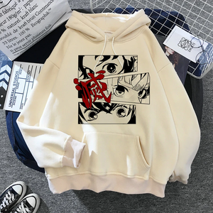 Sudadera con Capucha Unisex de Anime Japonés Demon Slayer, Estilo Y2K Harajuku de los 2000s, Diseño de Manga, 100% Algodón Transpirable, Color Caqui - Product Image 5