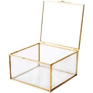 Boîte à bijoux en laiton et verre pour ranger colliers et bagues, idéale pour offrir en cadeau, boîte à bijoux en laiton - Product Image 2