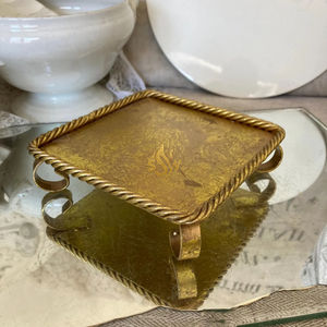 Posavasos de Mármol de Lujo con Base Cuadrada de Latón Dorado, para Bebidas, para el Hogar, Hoteles y Restaurantes - Product Image 1