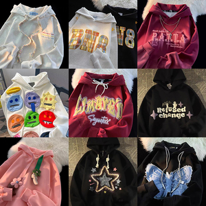 เสื้อฮู้ดผู้หญิงพิมพ์ลายปักโลโก้ตามสั่ง ผ้าเฟรนช์เทอร์รี่ สีพื้น สวมใส่สบายๆ สำหรับฤดูใบไม้ผลิ - Product Image 5