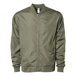 Blouson d'aviateur de haute qualité pour hommes Blouson d'aviateur tendance pour homme Blouson d'aviateur uni en nylon et satin pour hommes