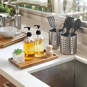 Bandeja de Baño Moderna y Lujosa de Acero Inoxidable, Cuadrada, para Organización de la Encimera de la Sala de Estar, Almacenamiento de Bebidas y Jabón - Product Image 5