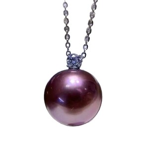 Collier chaîne de clavicule de luxe pour femmes avec pendentif en perle d'eau douce à forte luminosité, style princesse - Product Image 5