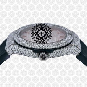 Luxury Stainless Steel Diamond Encrusted Round <b>Mechanical</b> <b>Watch</b> 42mm Analog Sapphire Crystal Men's Fashion Timepiece - Product Image 4