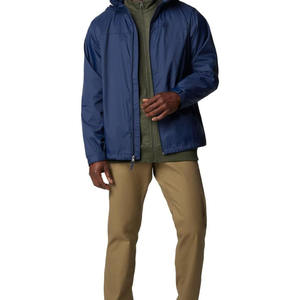 Veste de pluie imperméable personnalisée pour homme avec capuche à cordon et fermeture à boutons, postée par Dress Sports - Product Image 3