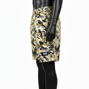 Shorts coupe-vent pour homme en polyester tissé doux 120 GSM, imprimé camouflage intégral, logo personnalisé thermocollé, séchage rapide - Product Image 3