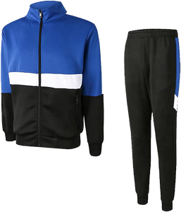 ชุดวอร์มแบบ unisex สีสันตัดกัน แจ็คเก็ตซิปเต็มตัวและกางเกงขายาว ระบายอากาศได้ดี มีเชือกผูก เหมาะสำหรับการฝึกซ้อม ปี 2026 - Product Image 1