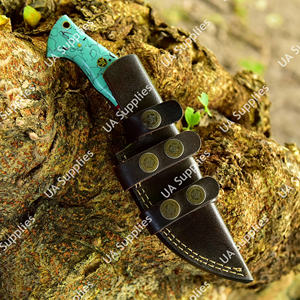 Couteau de chasse à lame fixe en acier Damas forgé à la main, ultra-affûté, OEM ODM, vente en gros, haute qualité, camping, survie, EDC, bricolage - Product Image 6