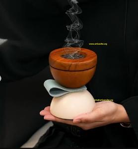 เตาเผากำยานไม้โบราณแบบอาหรับ – ที่วางบาคูร์และอูดทำมือ ของตกแต่งบ้านสไตล์อิสลาม ของขวัญ - Product Image 2