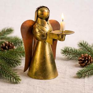 Figura Decorativa de Ángel de Latón para el Hogar, Adorno Decorativo Elegante Hecho a Mano para Interiores Modernos y Decoración de Mesa de Oficina - Product Image 4