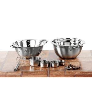 สแตนเลสเกรดอาหารเครื่องครัวสแตนเลสข้าวผักพาสต้ากระชอนกับชามวัดชุด11ชิ้น - Product Image 1