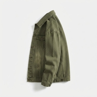 Veste Homme 100% Coton Automne Col Montant Fermeture Éclair Style Punk Coupe-Vent Imperméable Respirante Écologique Décontractée Teinte en Fil