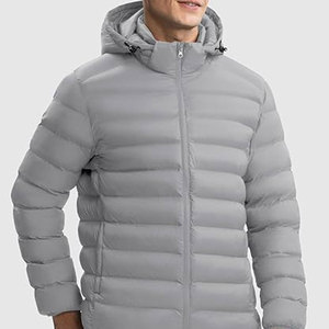 Veste matelassée à capuche pour homme OEM, capuche amovible, résistante à l'eau, légère, isolée, manteau d'hiver, poignets élastiques, ajustables - Product Image 1