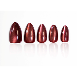 Uñas Artificiales Premium Helios, Forma Almendrada Mediana con Detalle Metálico Cromado en Cobre y Dorado, Uñas de Presión ABS Personalizadas al por Mayor - Product Image 1