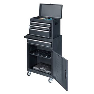Chariot à outils en acier noir avec 7 tiroirs et roulettes, établis roulants et boîtes à outils personnalisables OEM - Product Image 6