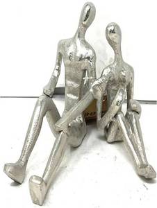 Escultura de Figuras Metálicas Abstractas de Bronce, 3 Personas Levantando un Globo, Estatua Moderna de Trabajo en Equipo, Objeto de Arte Creativo para Decoración de Sala de Estar - Product Image 4