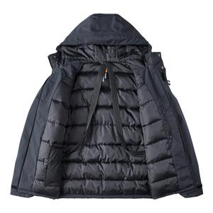 Veste coupe-vent unisexe à capuche, imperméable, coupe-vent, respirante, tissu en laine écologique, fermeture éclair, couleur unie, décontractée - Product Image 3