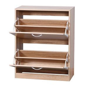 Armadio per scarpe in legno bianco per ingresso 20.94x9.45x43.11 pollici con 2 porte ribaltabili scarpiere - Product Image 4