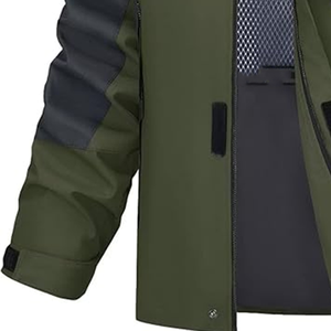 เสื้อกันลมผู้ชายแบบมีซิปบุไมโครฟลีซและฮู้ดปรับได้ กันน้ำ กันลม อุ่นสบายสำหรับฤดูหนาว พร้อมโลโก้สั่งทำพิเศษ - Product Image 2