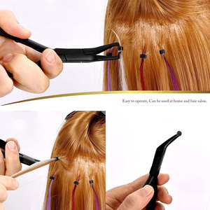 Pince professionnelle pour l'installation et le retrait de micro-perles, outils pour extensions de cheveux, pince à micro-perles, finition noir jais - Product Image 3