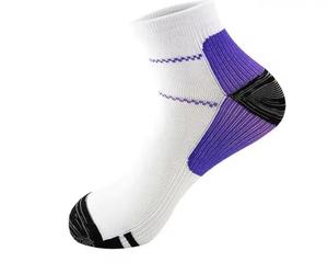 <b>Men's</b> White Ankle <b>Socks</b> with Accents Knitted Breathable Nylon/Spandex Solid <b>Sports</b> <b>Socks</b> Summer Use - Product Image 4
