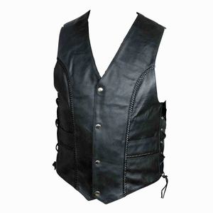 Gilet en cuir pour homme, style rétro décontracté, vintage, western, sans manches, coupe ajustée, pour motard, streetwear, automne - Product Image 4