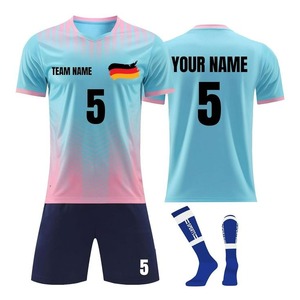 Maillots de football imprimés par transfert thermique de haute qualité, en tissu mesh respirant, designs personnalisés, kits de football à manches courtes pour unisexe - Product Image 4