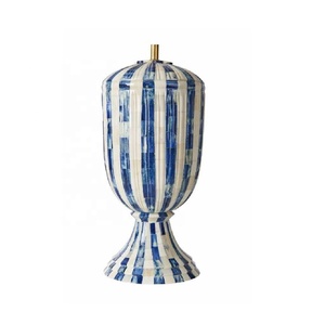 โคมไฟตั้งโต๊ะทำมือจากกระดูกควายฝังทองเหลืองโบราณ ขายดี ราคาส่ง - Product Image 4