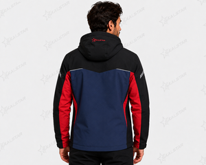Veste softshell pour homme, imperméable, coupe-vent, randonnée en plein air, bleu noir, avec capuche, logo personnalisé, veste de travail d'hiver - Product Image 3