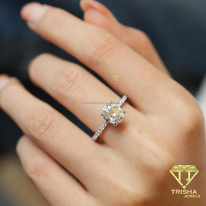 Round Cut Moissanite Engagement <b>Ring</b> <b>925</b> Sterling <b>Silver</b> Classic Bridal Jewelry Sparkling Center Stone Wedding <b>Ring</b> For Women - Product Image 2