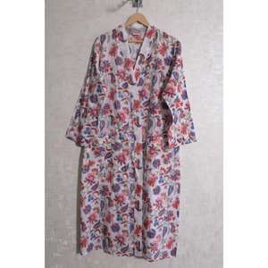 Robe kimono en coton à imprimé bohème pour femmes, peignoir floral, vêtement décontracté pour la maison, peignoir confortable, vêtements de nuit - Product Image 1