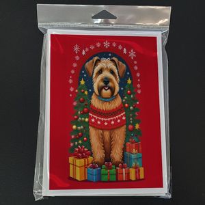 Whimsical A7 Tamaño 5x7 Wheaten Terrier Holiday Christmas Tarjetas de felicitación Pack 8 Tarjetas de nota en blanco con sobres - Product Image 3