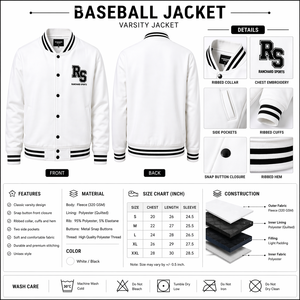 Custom Baseball Varsity Jacket Wholesale High Quality Eco-Friendly Breathable Winter Men's Polyester/Cotton Sleeves Jackets - Product Image 2