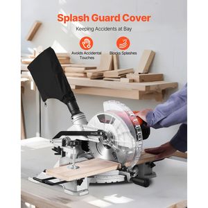 Sega a troncare composta con lama a taglio singolo da 10 pollici, motore da 15 Amp, 60 denti, con cavo, regolazione angolare di precisione da 0-45 gradi, allineamento LED, seghe elettriche - Product Image 3