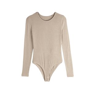 Mono de yoga de punto sin costuras con estampado acanalado para mujer, al por mayor, personalizado, de manga larga, cintura alta, efecto levantamiento de glúteos, ajuste regular - Product Image 4